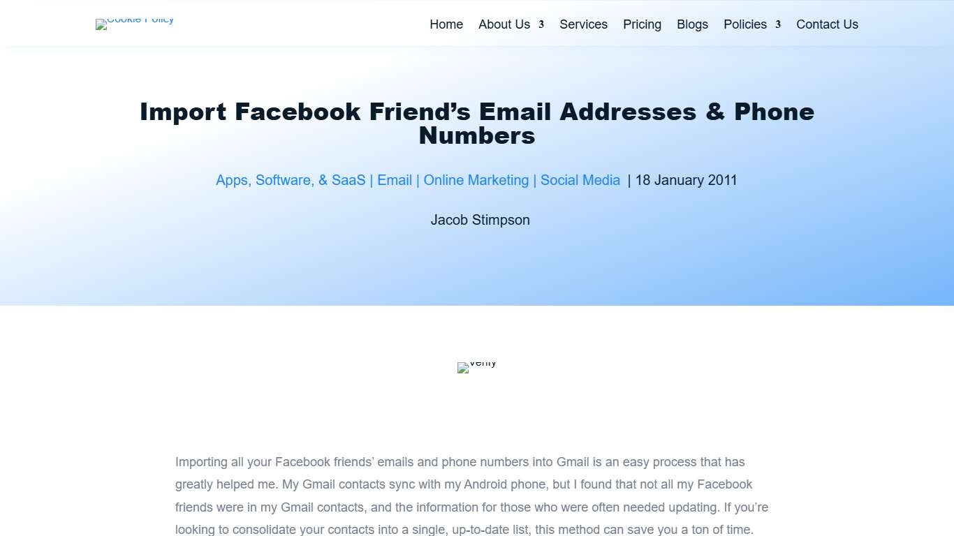01 Effortlessly Import FB Friends’ Essential Email Addresses & Phone #